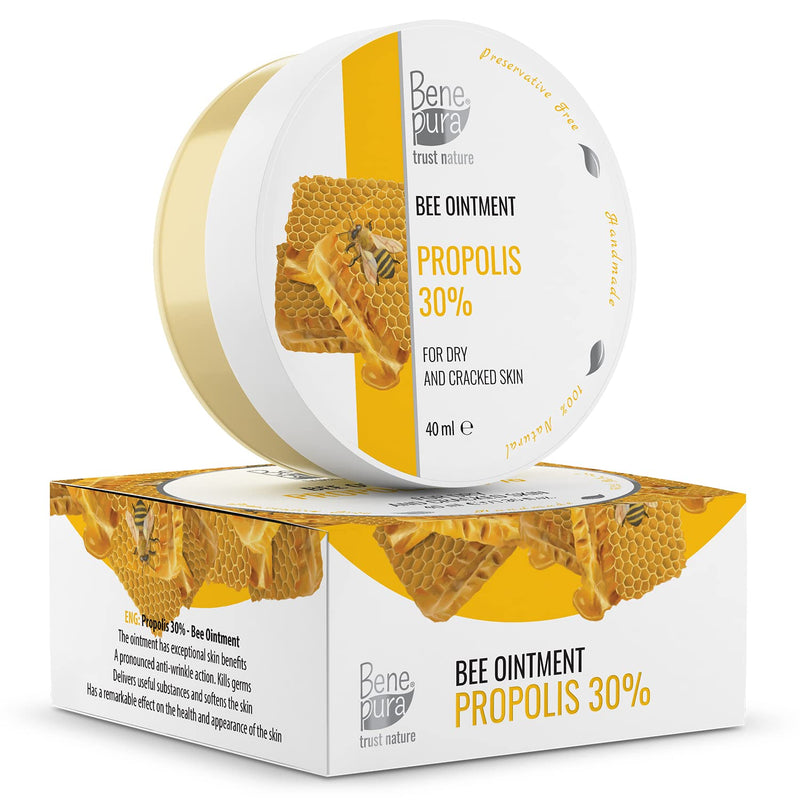 BenePura Propolis Ointment - Itch Relief Cream - Eczema Cream for Adults - Dry Foot Cream for Cracked Heels and Dry Skin - Cracked Heel Repair Cream - Natural Propolis Cream with 30% Propolis - 40 ml - NewNest Australia