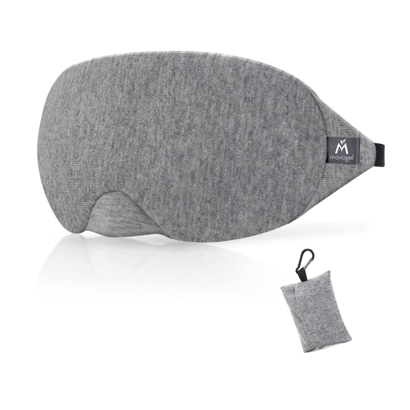 Mavogel Cotton Sleep Eye Mask - Updated Design Light Blocking Sleep Mask, Soft and Comfortable Night Eye Mask for Men Women, Eye Blinder for Travel/Sleeping/Shift Work, Includes Travel Pouch, Grey - NewNest Australia