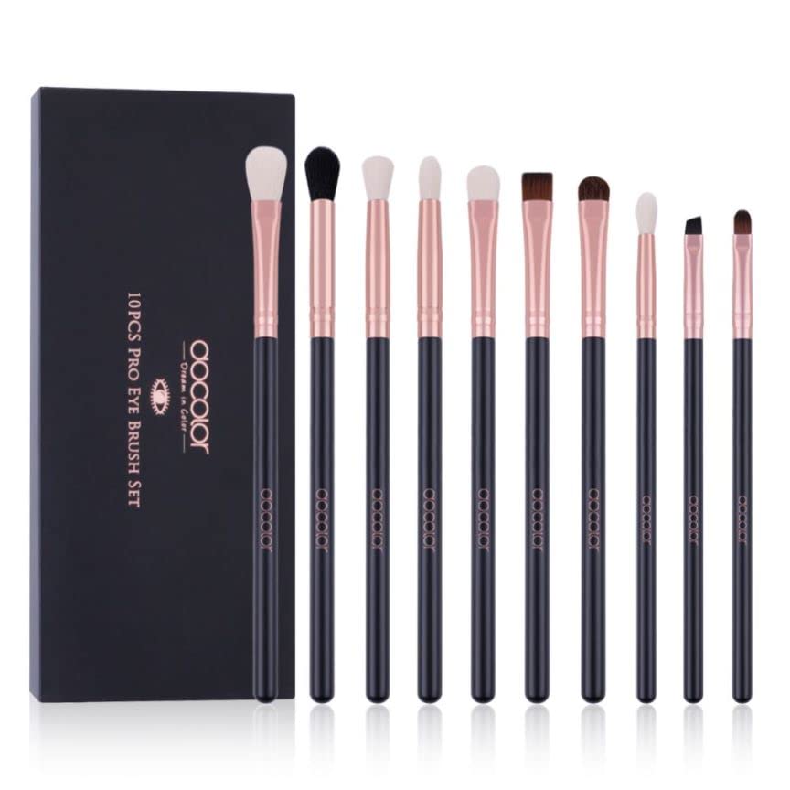 Docolor Fluffy Eyeshadow Brushes Set 10 Pcs Eye Makeup Brushes Professional Soft Eyeshadow Brush Rose Gold Makeup Brushes Eyeshadow Blending for Eyeliner, Eyelash, Eyebrow, Shading & Blending - NewNest Australia