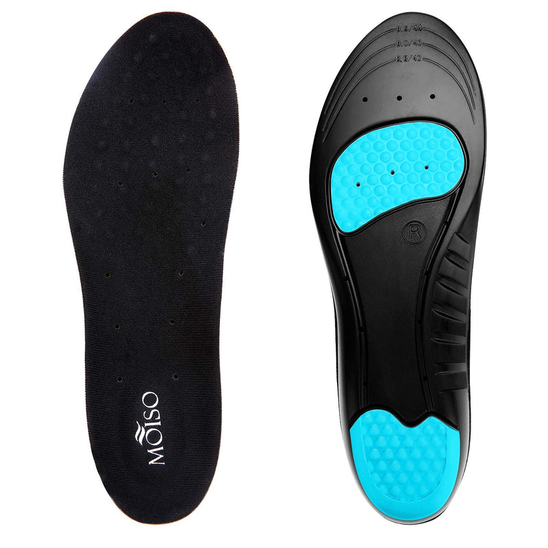 MOISO Memory Foam Orthotic Insoles for Plantar Fasciitis with Arch Support Shock Absorption Metatarsal Pad Stoma Design for men & women 5-7.5 UK Women / 5-7 UK Men Black - NewNest Australia
