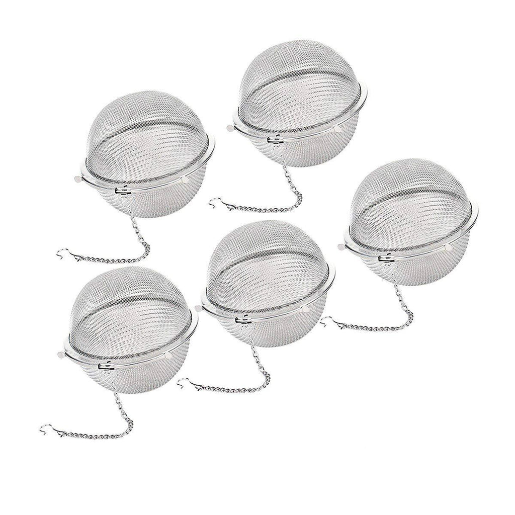 Stainless Steel Tea Ball Loose Tea Infuser Strainer Filter Diffuser Herbal Spice 5 PCS - NewNest Australia