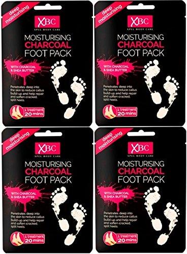 4 x XBC Moisturising Charcoal Foot Pack - Charcoal & Shea Butter - NewNest Australia