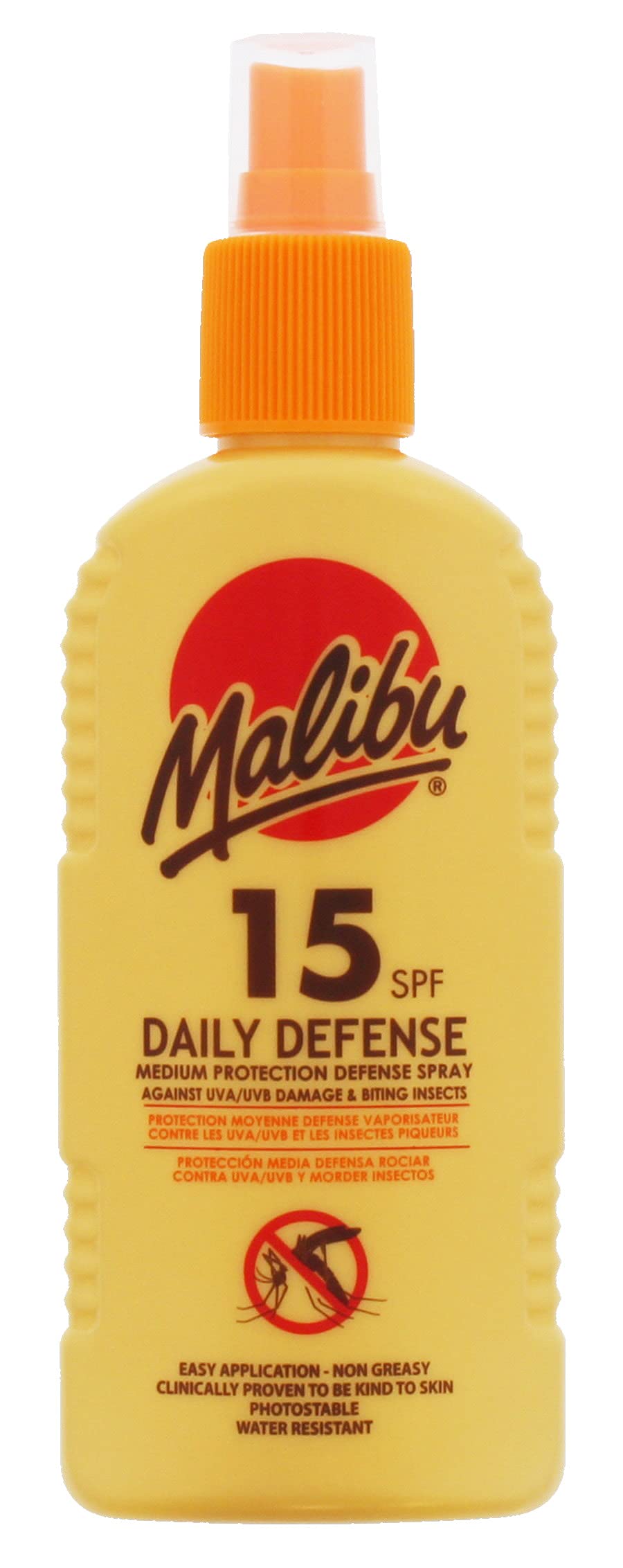 Malibu Medium Protection Water Resistant SPF 15 Daily Defence Sun-Screen Lotion Spray with Insect Repellent, 175ml - NewNest Australia