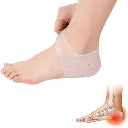 Silicone Gel Heel Sleeve, 1 Pair Moisturizing Socks Heel Protect Dry Cracked Foot Sleeves Pain Relief (White) White - NewNest Australia