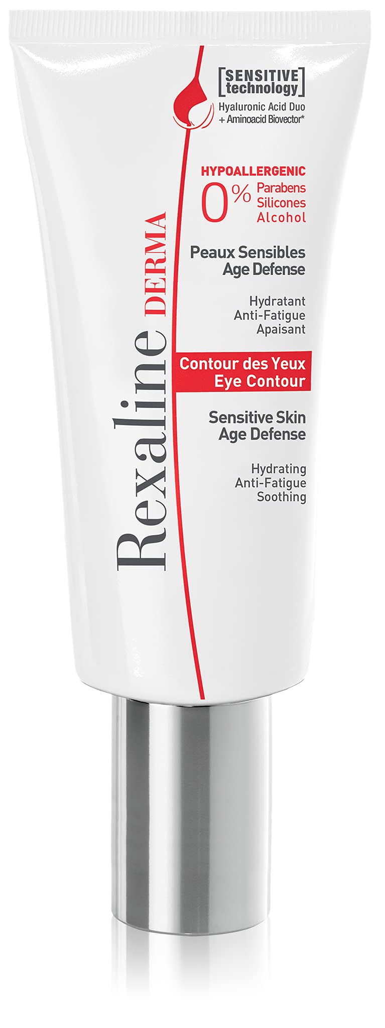 Rexaline Derma - Eye Contour - Moisturizing, anti tiredness, soothing cream - Dermatological face care - Anti wrinkle & eye lifting cream - Duo Hyaluronic Acid - Sensitive skin - Cruelty Free - 15ml - NewNest Australia