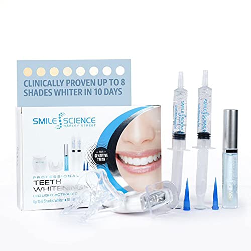 Smile Science Harley Street - Professional Teeth Whitening Kit - Includes Two-Part Intensive Stain Removal - Upto 8 Shades Whiter - for Sensitive Teeth - Rapid Results - 100% Enamel Safe - Vegan - NewNest Australia