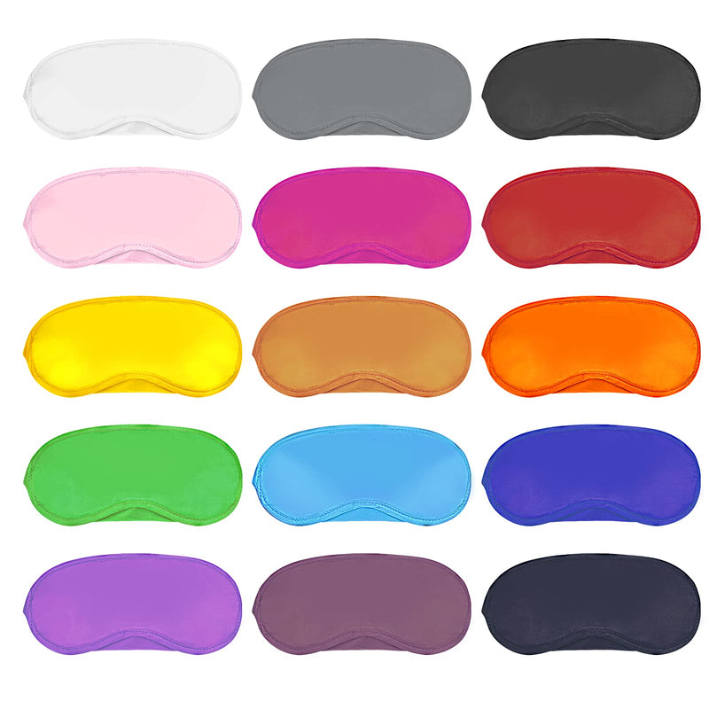 Dreamtop 15 Pack Multicolor Eye Shade Cover Eye Mask Sleeping Blindfold with Nose Pad Colour Blindfold Travel Eye Blinder Sleeping Eye Cover for Travel Sleep Women Men Kids, 15 Colors - NewNest Australia