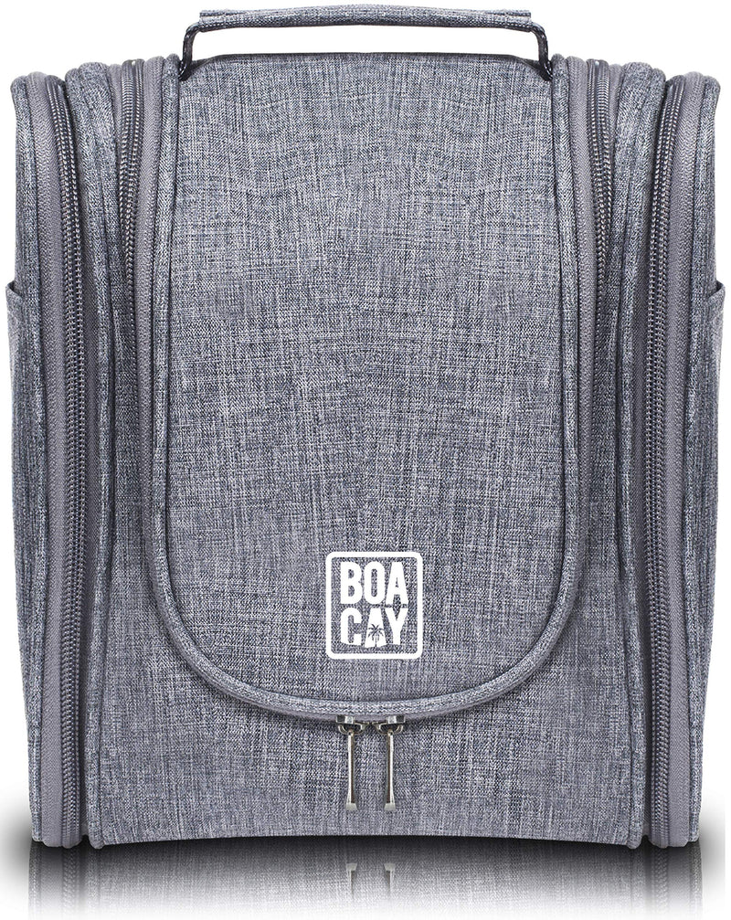 Premium Hanging Travel Toiletry Wash Bag for Women and Men, Bathroom, and Shower Organizer Kit with Elastic Band Holders for Toiletries, Cosmetics, Makeup, Brushes, Accessories '(M) Quartz Gray - NewNest Australia