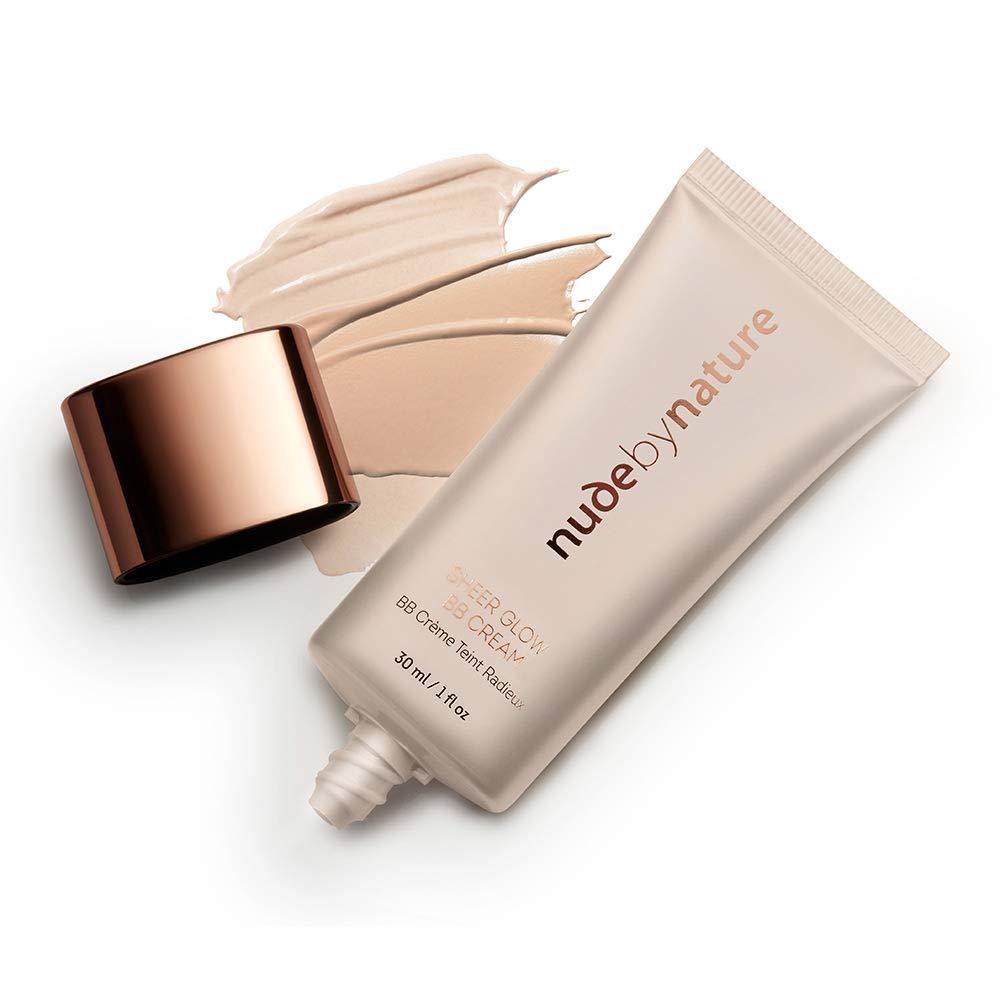 Nude By Nature Sheer glow all-in-one BB cream moisturising, Dermatologist tested, suitable for sensitive skin with SPF 8, 02 Soft Sand - NewNest Australia