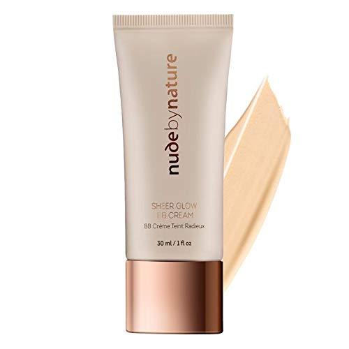 Nude By Nature Sheer glow all-in-one BB cream moisturising, Dermatologist tested, suitable for sensitive skin with SPF 8, 01 Porcelain - NewNest Australia