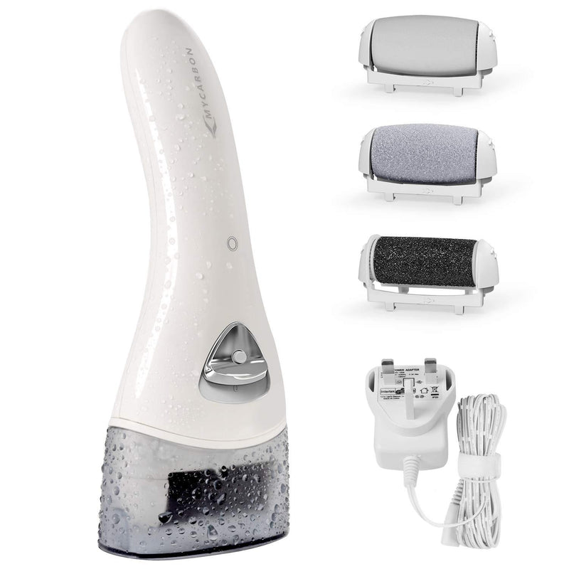 Hard Skin Remover, MYCARBON Electric Foot File Rechargeable Callus Remover Pedicure Tools with 2 Speeds&3 Rollers for Foot Care White - NewNest Australia