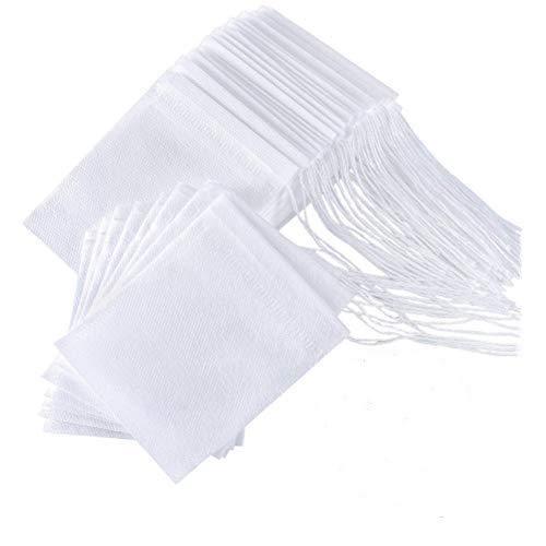 OFNMY Tea Filter Bags,200PCS Tea Bags Empty for Loose Tea, Tea Infuser Paper Tea Strainer Bag, Drawstring Fine Tea Bags for Tea, Herb, Coffee（7 x 9cm）White White - NewNest Australia