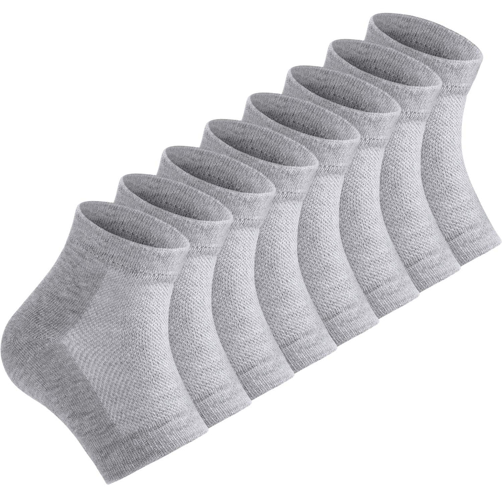 Soft Gel Heel Socks Ventilate Open Toe Socks 4 Pairs for Dry Hard Cracked Skin Moisturizing Day Night Care Skin (Gray) - NewNest Australia