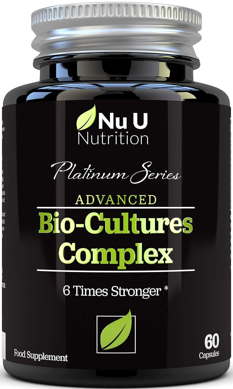 Bio-Cultures 5 Active Strains 60 Billion CFU Source Powder | 6 Times Stronger - 6 Billion Live CFUs | Multi Strain with Lactobacillus Acidophilus & Bifidobacterium for Adults | 60 Vegetarian Capsules - NewNest Australia