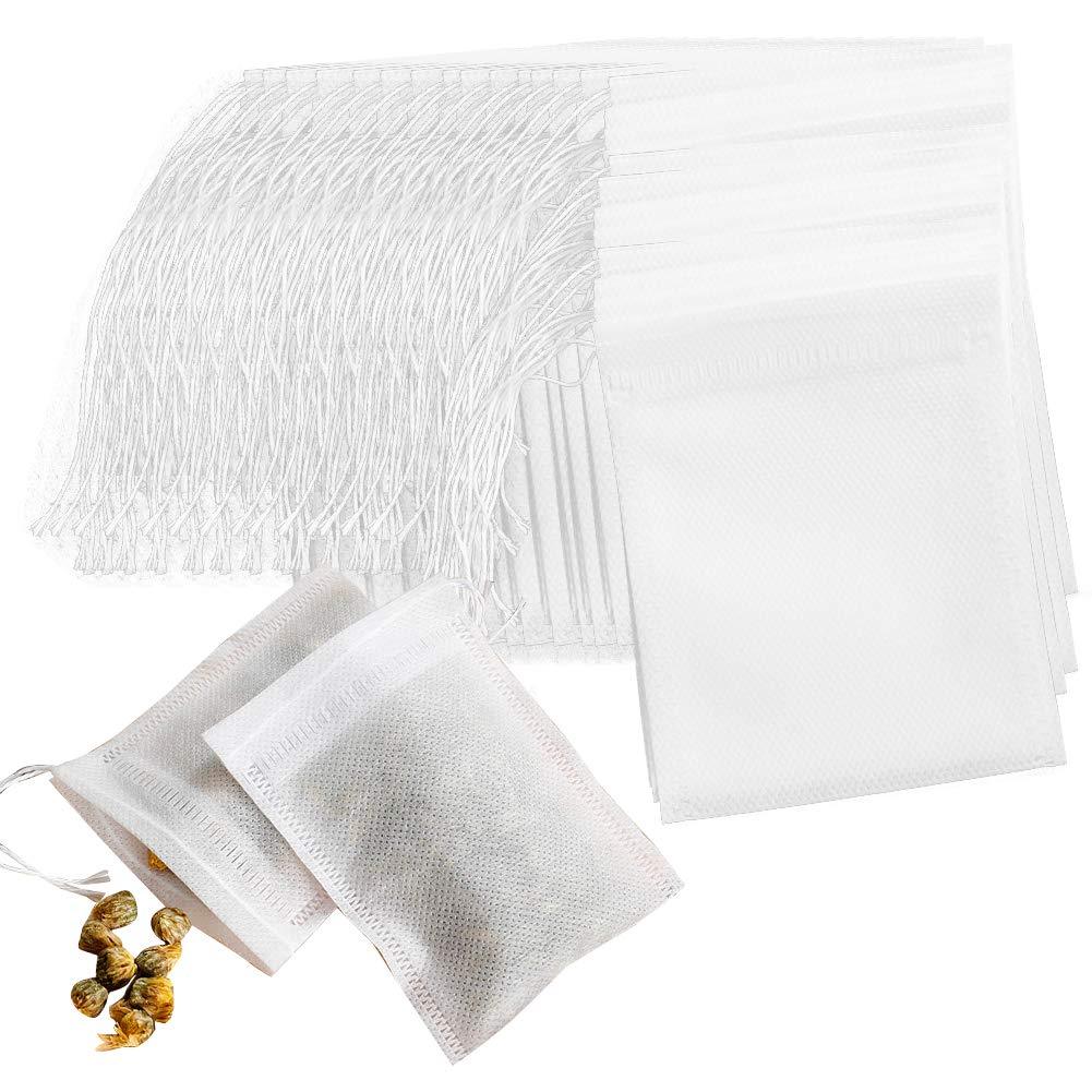 Qinling 200 PCS Tea Filter Bags, Disposable Tea Infuser Bags Paper Empty Tea Bags Drawstring Loose Leaf Tea Bag Herb Filter Bag 2.75 X 3.54 Inch White - NewNest Australia