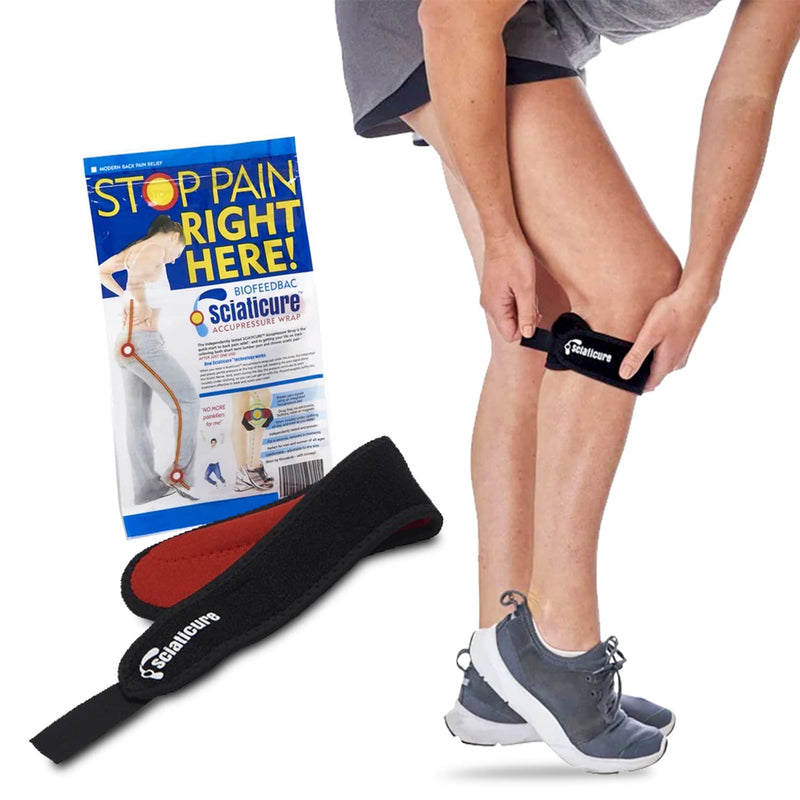VYTALIVING Biofeedbac Sciaticure Acupressure Wrap- Patella Knee Support - Joint Pain Relief- Knee Strap - Sciatica Pain Relief- Knee Protector -One Size Fits All - Pacemaker Friendly -As Seen in Press - NewNest Australia