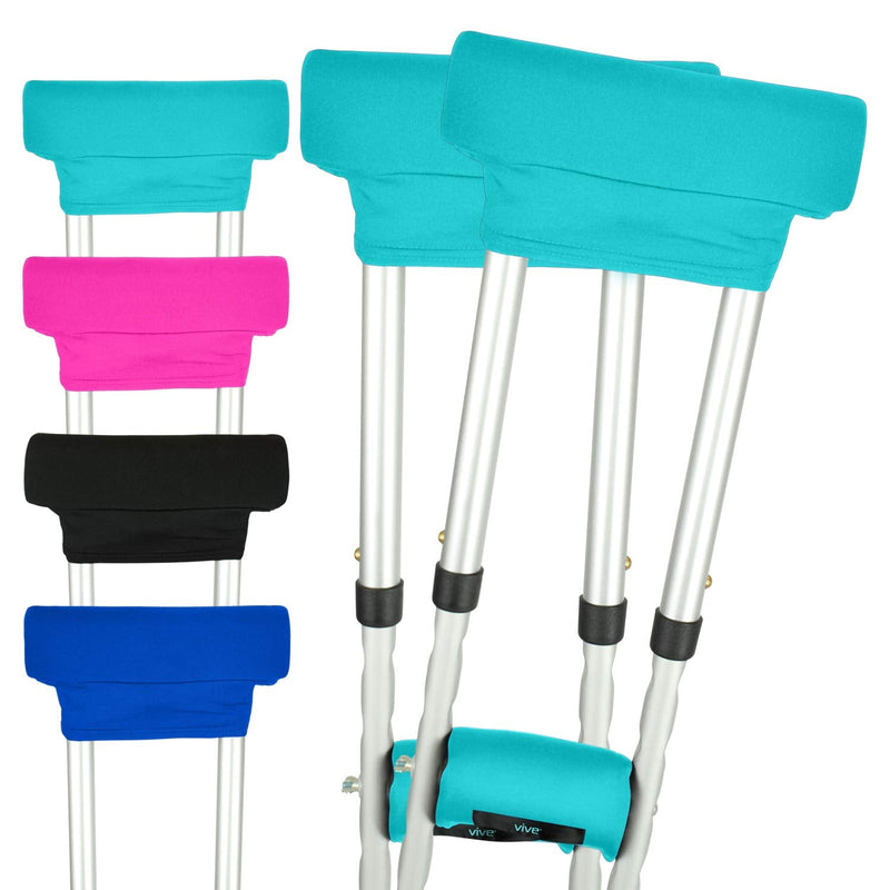 Vive Underarm Crutch Pads - Padding for Walking Arm Crutches - Padded Universal Underarm, Forearm Handle Pillow Covers for Hand Grips, Armpit - Foam Accessories for Kids, Adults (Teal) Teal - NewNest Australia