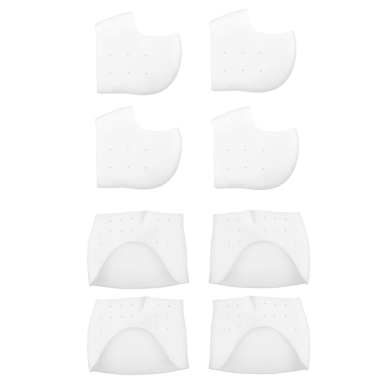 Soft Silicone Sleeves - For the Heel and Ball of Your Foot - 2 Pairs of Each - Offers Protection, Comfort and Grip - Ideal for Pain/Friction/Pressure Relief - Sole/Heel Support - Adjustable Size Gel Foot Heel and Forefoot Pads - NewNest Australia