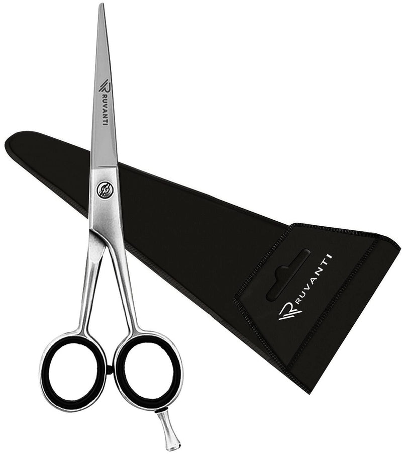 Ruvanti Professional Hairdressing Scissors - Sharp Blades Hair Scissor/Barber Scissors/Mustache Scissors - J2 Stainless Steel Hair Cutting Scissors -6.5" Hairdresser Scissors for Kids, Men and Women. Silver - NewNest Australia