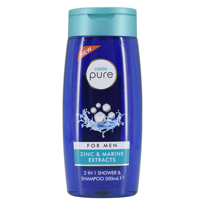 Cussons Pure For Men 2 in 1 Shower & Shampoo 500ml - NewNest Australia