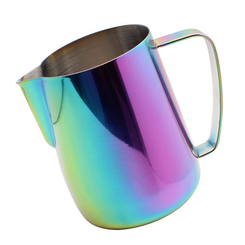 Dianoo Stainless Steel Milk Frothing Pitcher Plated with Titanium Creamer Latte Art Cup Coffee Latte Cappuccino Multicolor 600ml 600 ML - NewNest Australia