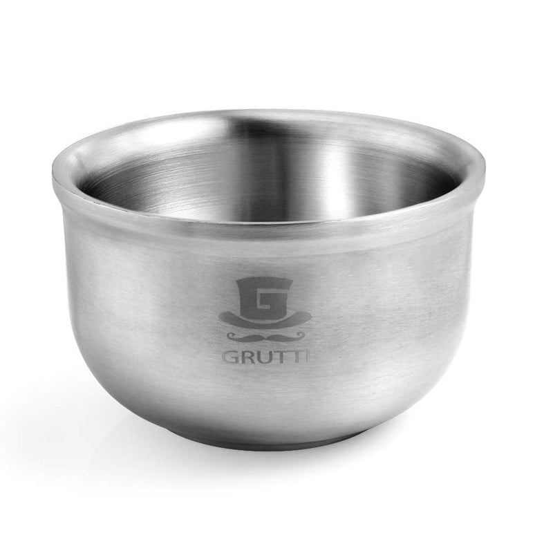 GRUTTI Shaving Lather Bowl, 4.13" Men's Durable Shave Soap Cup Shining Three-Layer 304 Heavy Duty Stainless Steel Heat Preservation Soap Bowl 4.13inches/10.5cm - NewNest Australia