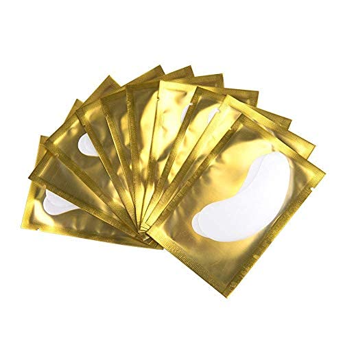 Arison Lashes Eye Gel Pads 50 Pairs Eyelash Extension Under Eye Gel Patches Lint Free Eye Patches with Smooth Front Side and Collagen Back Side Eye Pads for Individual Eyelash Extension (Gold) Gold - NewNest Australia