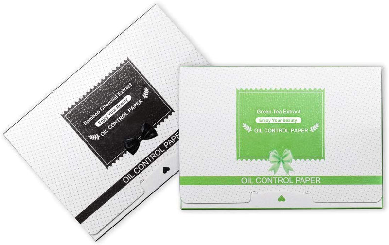 200 Sheets Oil Blotting Paper, Bamboo Charcoal and Green Tea Facial Oil Absorbing Sheets, Top Handy Portable Oil Absorbing Tissues for Skin Care or Make Up(2 Pack) - NewNest Australia