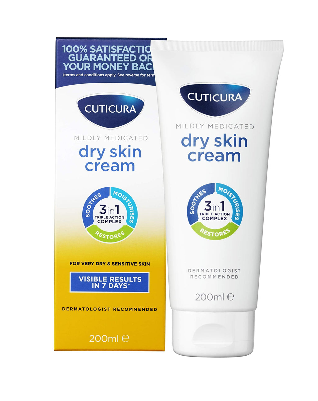 Cuticura Mildly Medicated Dry Skin Cream ml Advanced Moisturising Lotion For Very Dry and Sensitive Skin Suitable For Hands Feet and Body, Aloe Vera, 200 millilitre 200 ml (Pack of 1) - NewNest Australia