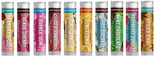 Crazy Rumors 'Flavourites Mix' 10 pack of Lip Balms (10 lip balms x 4g), vegan & 100% natural - NewNest Australia