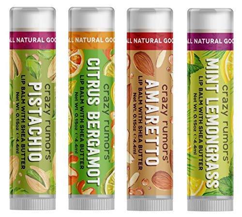 Crazy Rumors 'Adventurous Mix' 4 Pack Soothing Lip Balm Stick Set for Dry Lips, 100% Natural - NewNest Australia