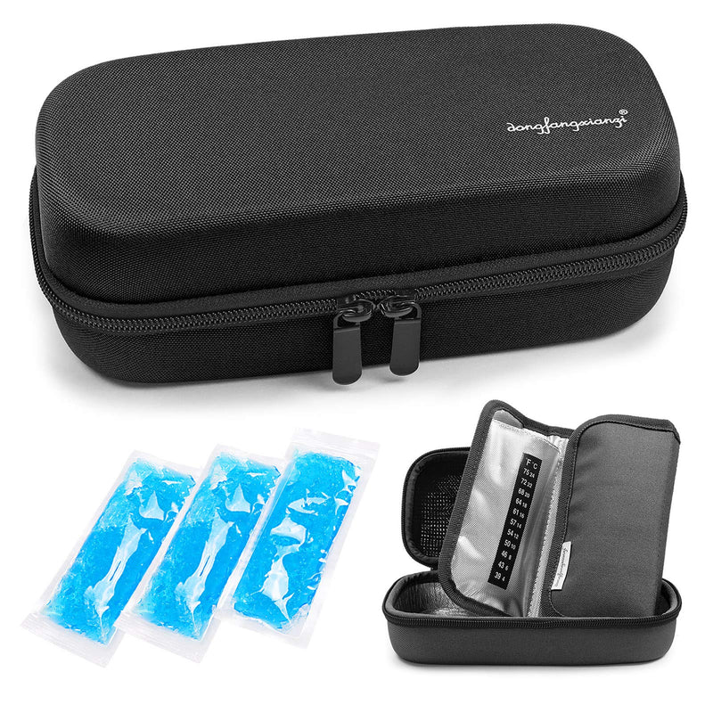 YOUSHARES Insulin Cooler Travel Case - Handy Medication Insulated Diabetic Carrying Cooling Bag for Insulin Pen, Glucose Meter and Diabetic Supplies with 3 Cooler Ice Pack (Black) H_black_3pc Ice Packs - NewNest Australia
