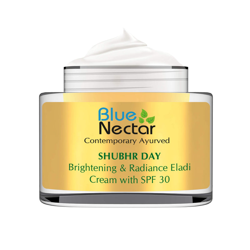 Blue Nectar Natural SPF Face Moisturiser - Ayurvedic Day Face Cream with SPF 30 - Brightening SPF Sunscreen Face Moisturizer - Natural Sun Care & Tanning Face Cream with Ayurvedic Herbs - NewNest Australia