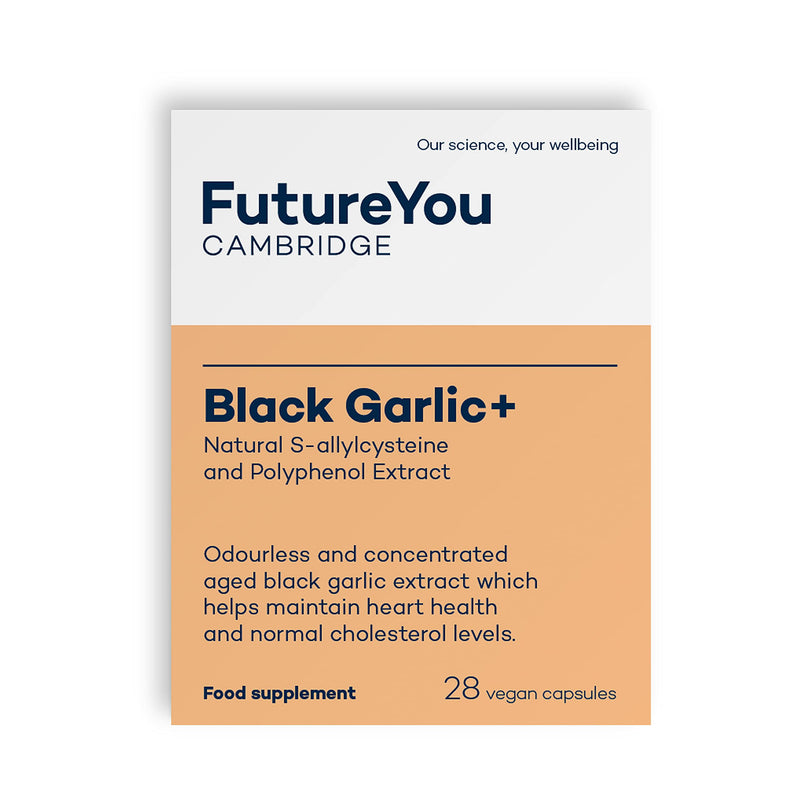 Black Garlic+ 250mg Odourless Vegan Suitable Supplement - High Strength Native Black Garlic (Allium sativum) Extract - 28 Day Supply - Developed by FutureYou Cambridge, UK - NewNest Australia