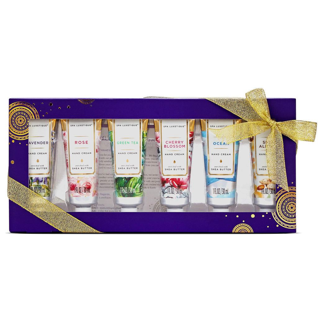 Hand Cream Gift Set - Spa Luxetique Mini Hand Cream Set, 6 x 30ml Hand Moisturiser, Shea Butter Hand Cream for Dry Hands with Natural Aloe and Vitamin E, Premium Gift Sets for Women - NewNest Australia