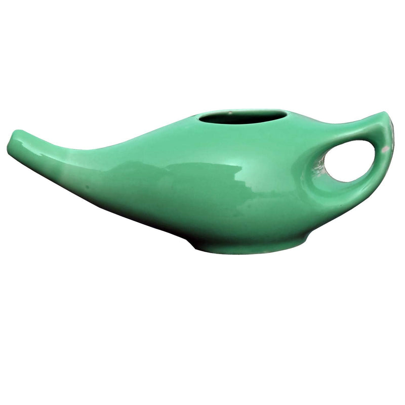 Porcelain Ceramic Neti Pot for Nasal Cleansing | Neti Pot with 10 Sachets of Neti Salt + Instructions Leaflet | Natural Treatment for Sinus, Infection and Congestion (Turquoise) - NewNest Australia