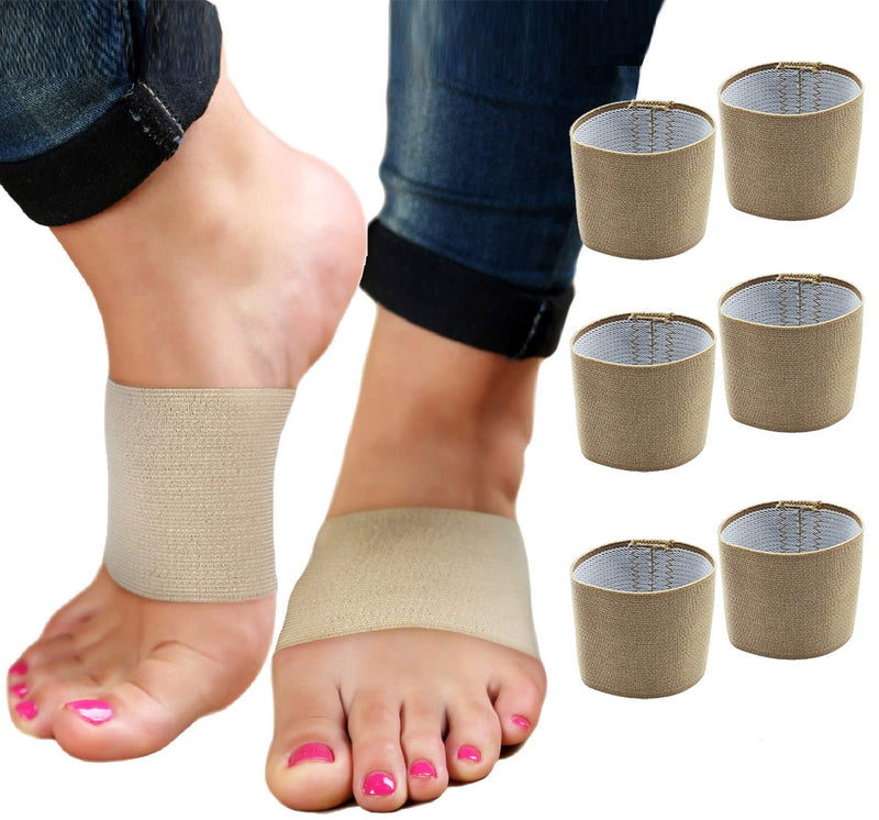 Plantar Fasciitis Brace Arch Supports – Effective Foot and Heel Pain Relief Sleeves Helps Sore Heels Spurs, Flat Feet and High Arches Comfortable Copper Infused Beige Copper Arch Support - Beige - NewNest Australia