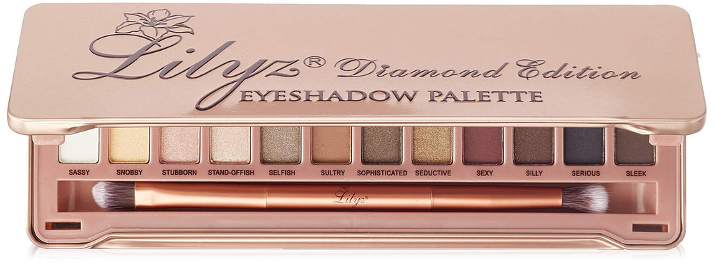 Lilyz Miss-TY Diamond Edition 12 Colour Eyeshadow Palette with Double Ended Flawless Brush - NewNest Australia