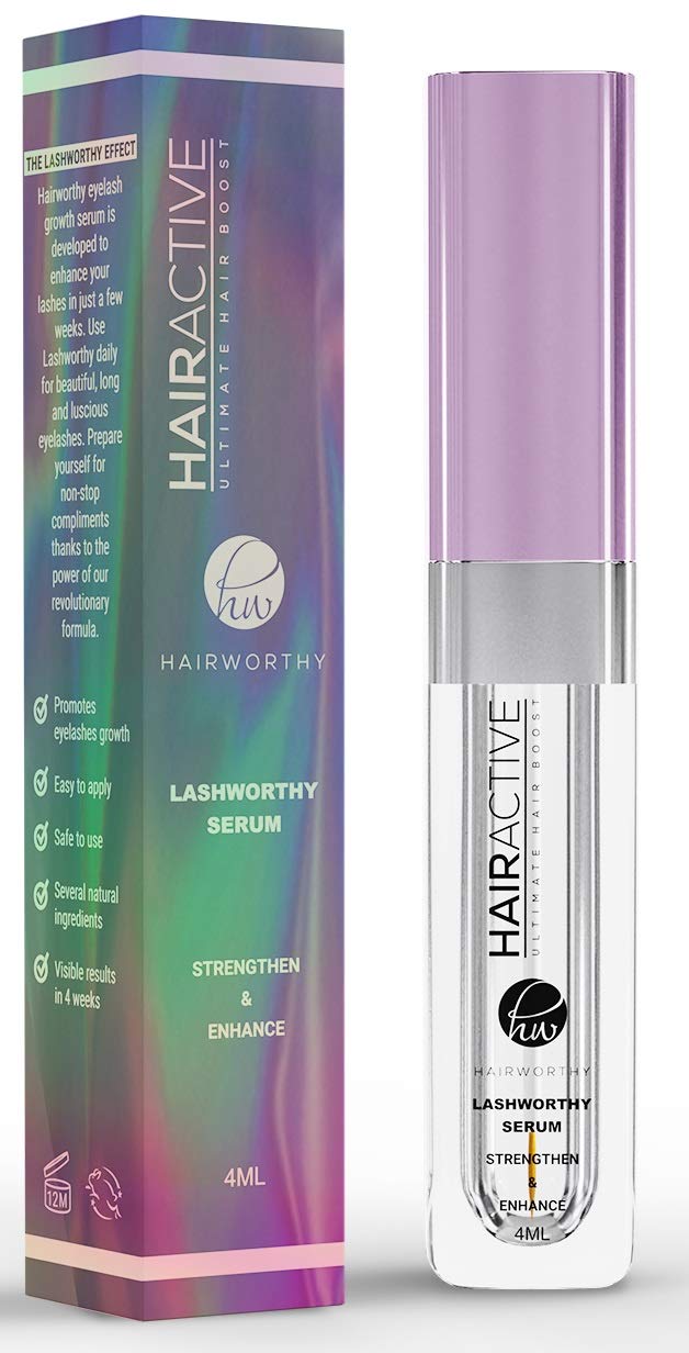 Hairworthy Lashworthy Eyelash Enhancer Serum for Longer, Thicker and Stronger Eyelashes. Powerful formula for Beautiful, Luscious and a more Noticeable Look. - NewNest Australia