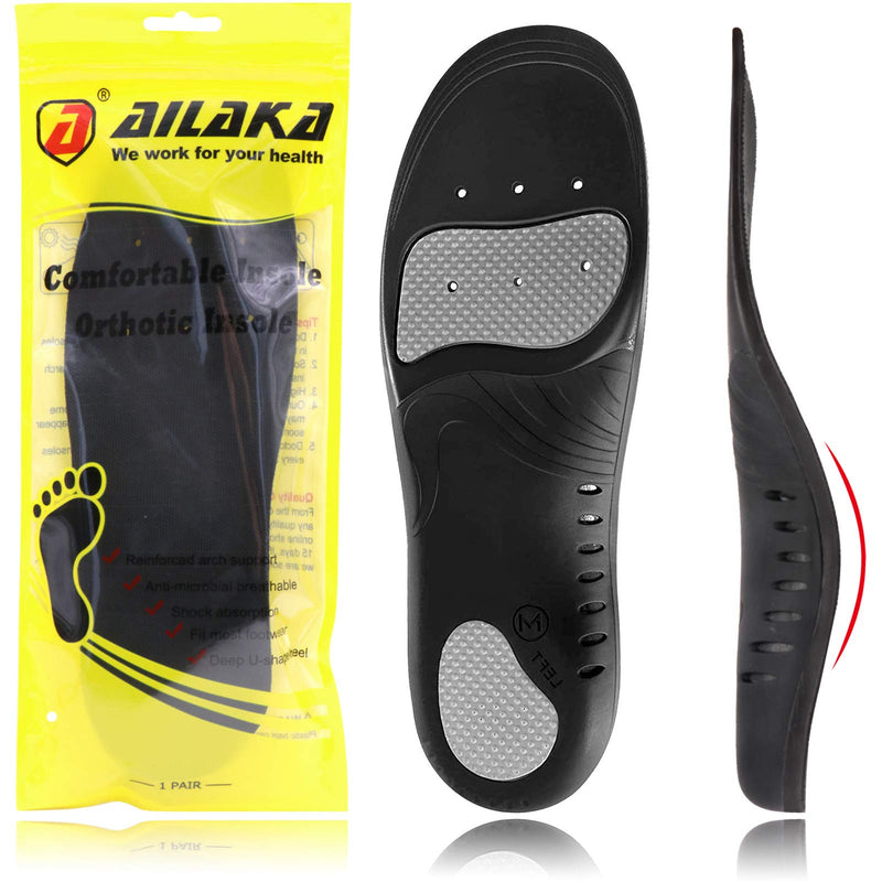 Ailaka High Arch Support Insoles for Men Women - Plantar Fasciitis Relief Arch Support Shoe Inserts, Orthotic Insoles for Flat Feet, Arch Pain and Heel Pain Relief 9/10.5 UK Black - NewNest Australia