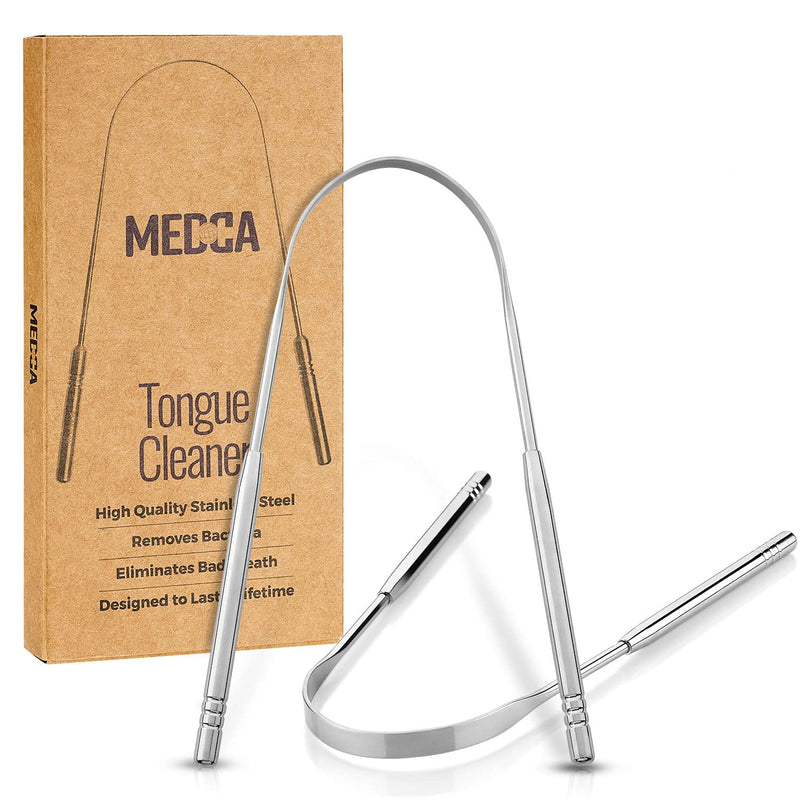 Tongue Scraper - Stainless Steel Tongue Cleaner Brush for Help Getting Rid of Bad Breath and Bacteria | Food Scraper to Keep Your Mouth & Teeth Healthy and Clean - Essential Dental Hygiene Kit - NewNest Australia