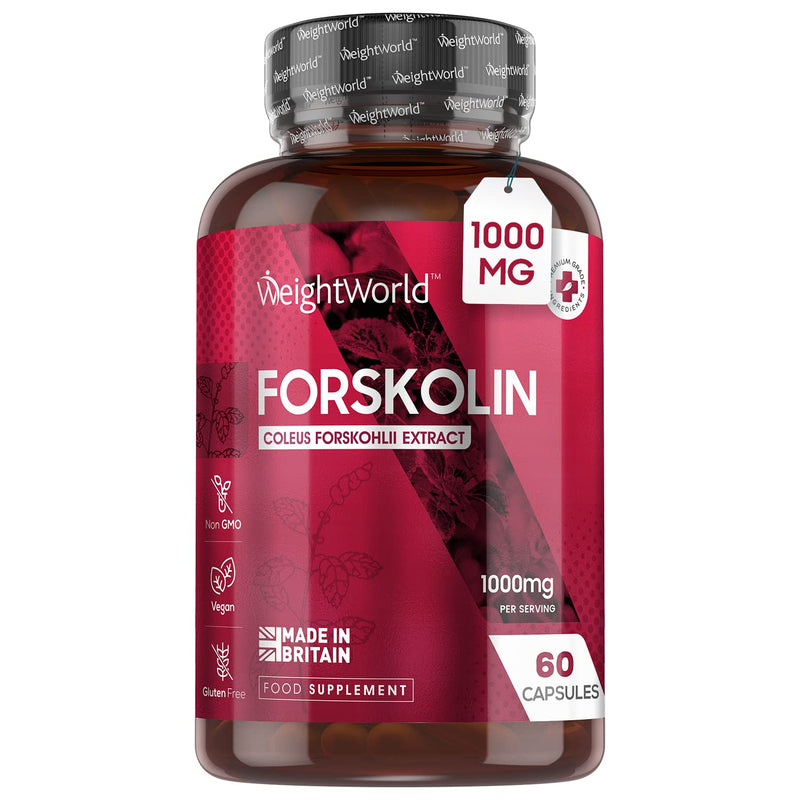 Forskolin Capsules 1000mg - 60 Vegan Capsules - Coleus Forskohlii Extract - Keto & Low Carb Diet Friendly - Weight Management Supplement for Men & Women - Allergen & GMO-Free Muscle Supplement - NewNest Australia