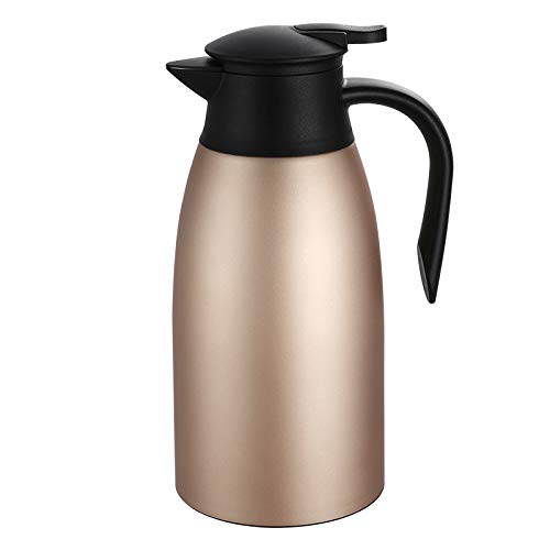 Insulated Vacuum Jug 2 Litre Stainless Steel Double Walled Vacuum Coffee Pot Insulated Coffee Tea Carafe, Hot & Cold Drinks Dispenser, Drip-Free, Rose Gold - NewNest Australia