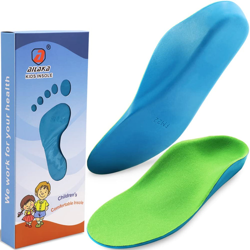 Ailaka Kids Orthotic Arch Support Shoe Insoles, Children PU Foam Cushioning Inserts for Flat feet, Plantar Fasciitis, Feet Heel Pain Relief 4.5/6 UK Child Green - NewNest Australia