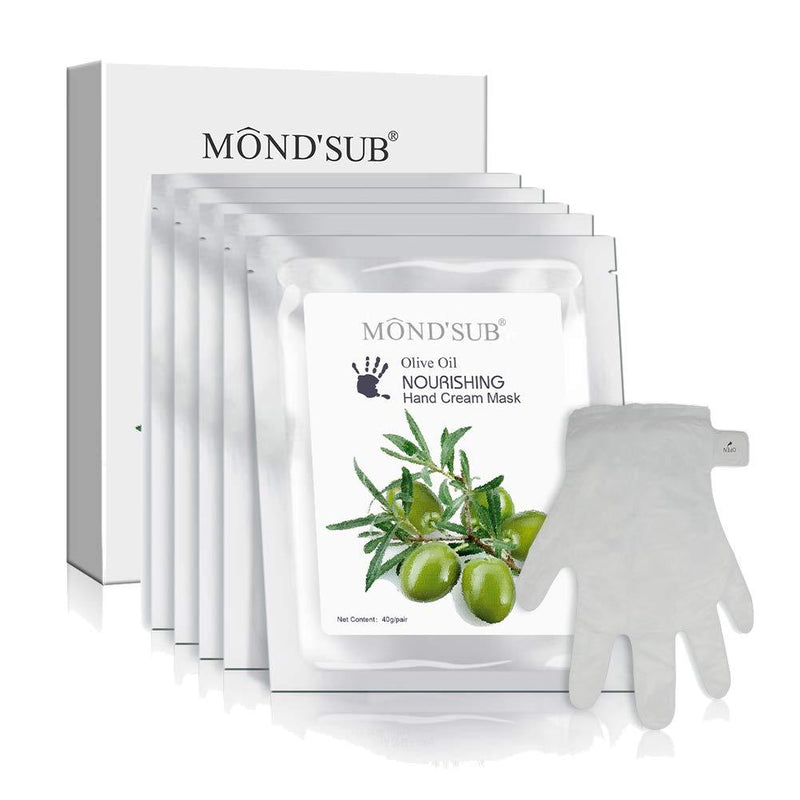 [MOND'SUB] 5 Pairs Mineral Olive Oil Moisturizing Hand Masks | Moisturizer Hands Mask for Women & Men | Premium Hydrating Gloves for Dry Hands & Damaged Skins With Rich Vitamin E and A - NewNest Australia