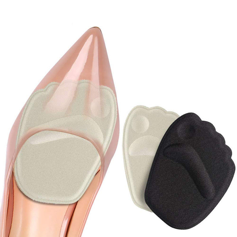 Haofy Foot Pads, Metatarsal Foot Pads for Women, 2 Pairs Anti-Slip Shock Absorption Thick Ball of Foot Cushions for Reduce Forefoot Pressure and Relieve Pain, Soft Gel Forefoot Pad Insole Inserts Skin + Black - NewNest Australia