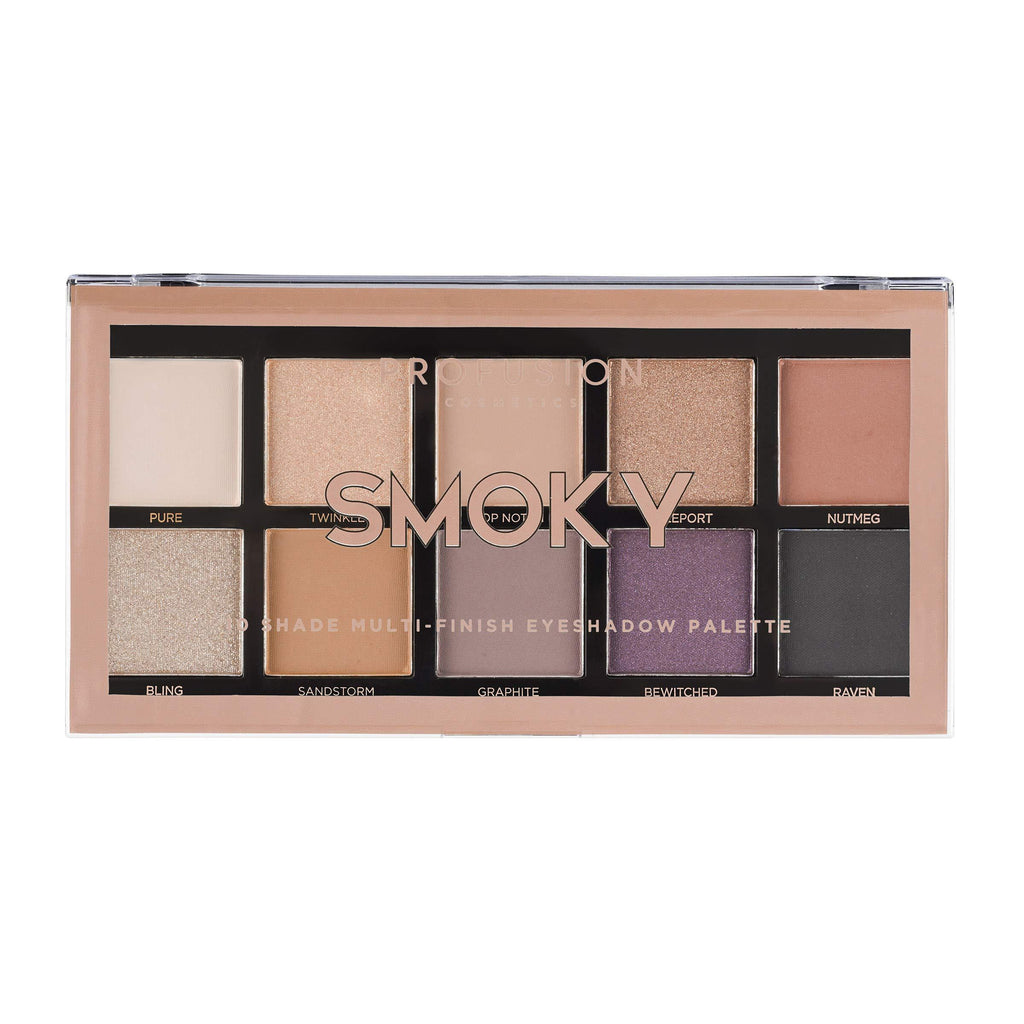 Profusion Cosmetics Smoky 10 Shade Eyeshadow Palette, Multicolour - NewNest Australia