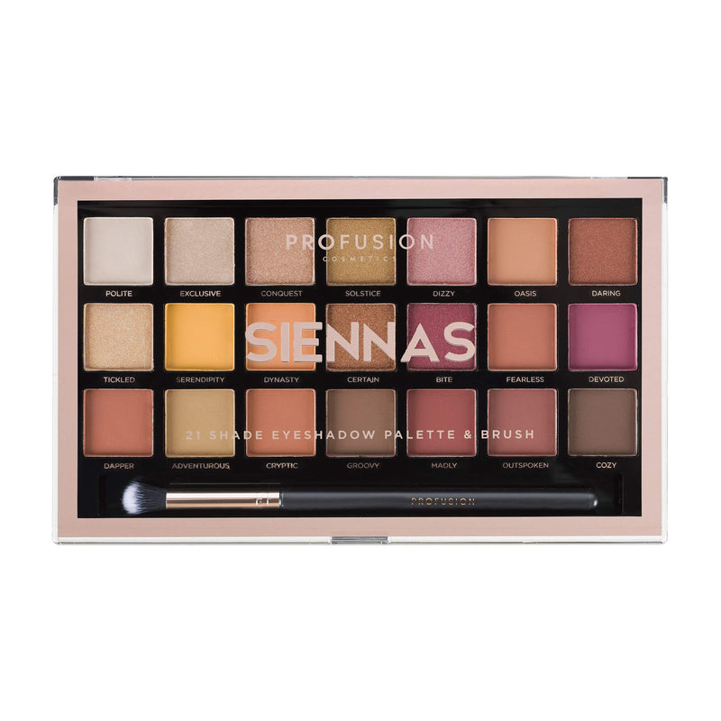 Profusion Cosmetics Siennas 21 Shade Eyeshadow Palette, Multicolour - NewNest Australia