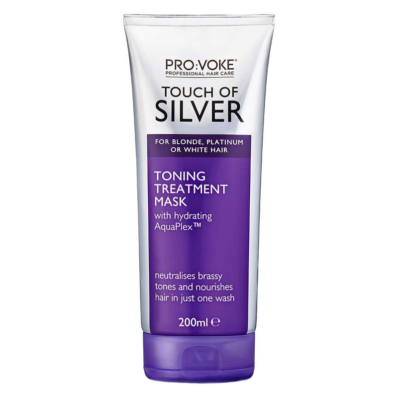 PRO:VOKE Touch of Silver Toning Treatment Mask 200ml | Purple Conditioner for Blonde, Platinum, White or Grey hair | Purple Shampoo Alternative to Banish Brassy Tones - NewNest Australia