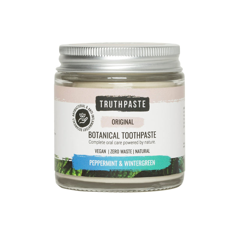 TRUTHPASTE Original Natural Zero Waste Toothpaste. Eco Friendly & Plastic Free. Vegan. Fluoride Free, SLS Free. with neem & Aloe Vera. Suitable for Sensitive Teeth. (Peppermint & Wintergreen 100ml) - NewNest Australia